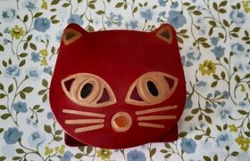 Červená peněženka motiv kočička