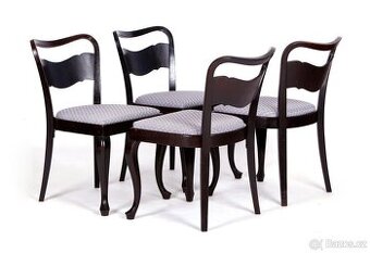 Jídelní židle THONET, nové čalounění, 4ks - 1