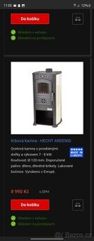 Prodám krbová kamna 7-8.0KW