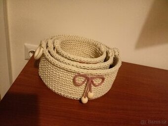Háčkované košíky a macramé zajíčci - 1