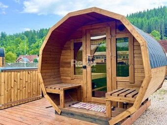Zahradní sudová sauna 3M - s terasou