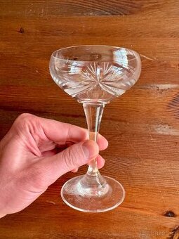 Broušeně sklenice na sekt “miska” 7ks