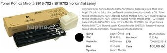 Toner Konica Minolta 8916-702 black