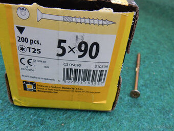 Stavební vruty tesařské Domax 5x90 T25 200ks