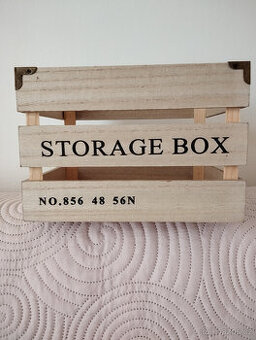 Úložný storage box, dřevěný, bedýnka, dekorace