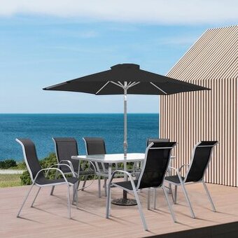 Prodám zahradní nábytek stůl, židle, slunečník.