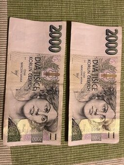 2000 Kč rok 1999,označení B13,B16
