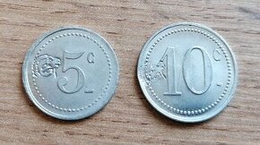 Kontramarky Francie 1914-1924 nouzové mince s kontramarkami