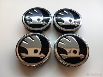 Středové krytky Škoda chrom, 56x52mm