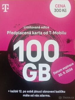 Limitovaná edice T-Mobile 100 GB za 275 Kč
