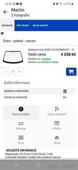 Přední sklo na Škoda Octavia 2