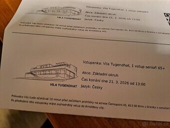 vstupenky – Vila TUGENDHAT Brno