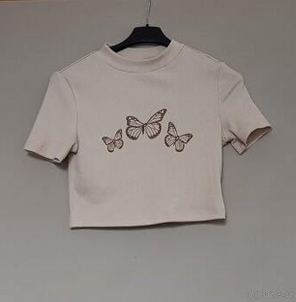 NOVÉ triko dámské Crop top velikost S