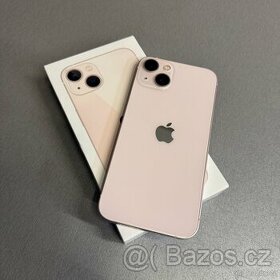 iPhone 13 128GB růžový, bez škrábance, 12 měsíců záruka