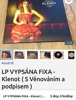 LP VYPSÁNA FIXA - Klenot ( S Věnováním a podpisem )