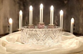 Luxusní masivní broušená mísa Bohemia Crystal