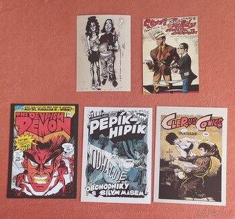 Kája Saudek 5 x org. pohlednice se zadním tiskem