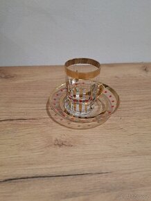 Skleněné Mokka hrníčky s podšálky