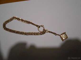 RETRO šatlen na hodinky s přívěškem - celková délka 33cm