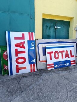 Stará velká smaltovaná cedule TOTAL, 1961, 150x100