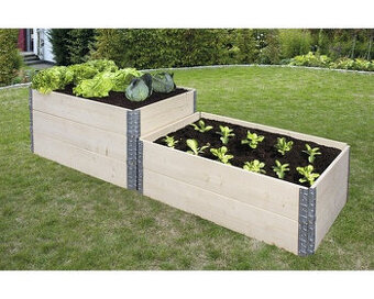 Zvýšený záhon zástrčný 120 x 80 x 20 cm dřevěný