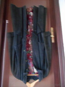 Dámský dlouhý černý kožený / broušená kůže / kabát