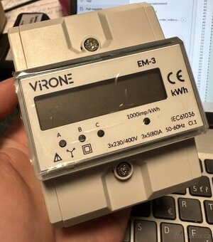 Nový 3 fázový elektroměr 80A na din listu