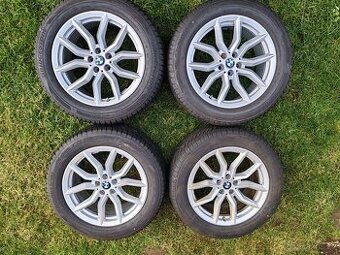 Nový stavObuté originální disky alu BMW 5X112 10 zimní pneu