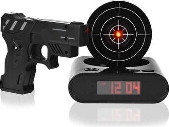 Budík - laserová pistole s terčem - černý