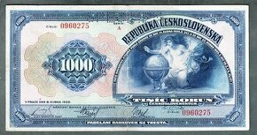 Staré bankovky 1000 korun 1932