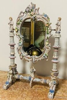 Staré porcelánové stolní zrcadlo Německo