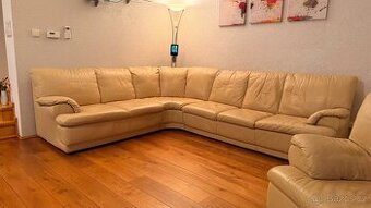 Rohová moderní kožená sedací souprava