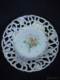 PROLAMOVANÝ VELKÝ TALÍŘ MÍSA FISCHER MIEG BŘEZOVÁ ROK 1853+