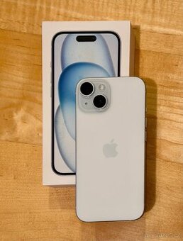 iPhone 15 Blue BATERIE 100% TOP - 1