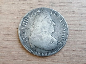 Stříbro 1/2 Ecu 1693 král Ludvík XIV. Francie stříbrná mince - 1
