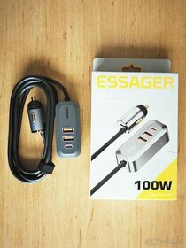 Essager PD 100 W 4 portová USB nabíječka do auta, nová - 1