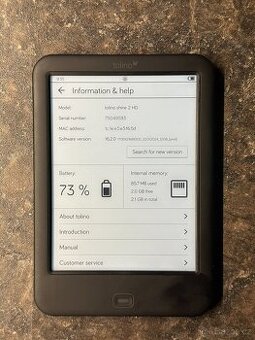 Čtečka knih Tolino Shine 2 HD 2GB černá