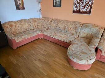 Rohová rozkládací souprava s křeslem pro 8-10 osob