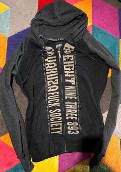 YAKUZA  BAVLNĚNÁ STYLOVÁ  PÁNSKÁ KRÁSNÁ MIKINA M (IDEÁL L)