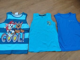 3x tílko tričko bez rukávů 128