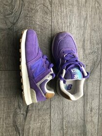 New Balance 574 Lether Purple - detska obuv - 1