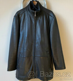 Pánská černá kožená bunda zateplená Christian Berg - 1