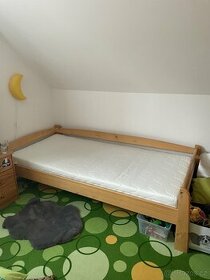 Dřevěná postel Gazel detska 90x200 s matrací - 1