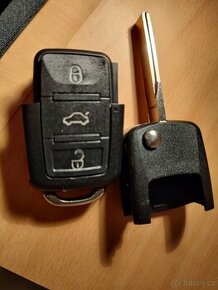 Klíč VW Škoda Seat půlený s dálovým ovládáním 1K0959753G