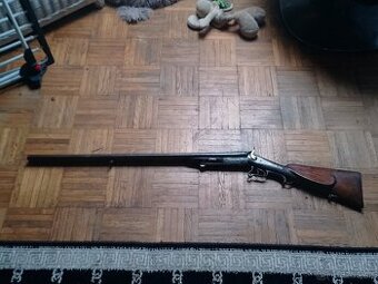 Brokovnice Lancaster,zdobená,damaskove hlavně