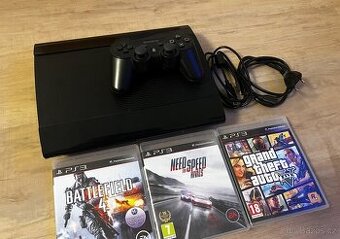 Sony Playstation 3 Super Slim 500GB + 3 Hry
