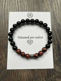 Pánský náramek z minerálů Onyx a Tygří oko