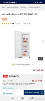 Mrazák Nový, rozbaleny.
