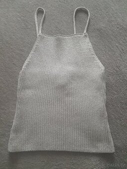 Stříbrný crop top H&M vel. XS