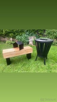 Zahradní gril s Lavičkou a Ptačí budka